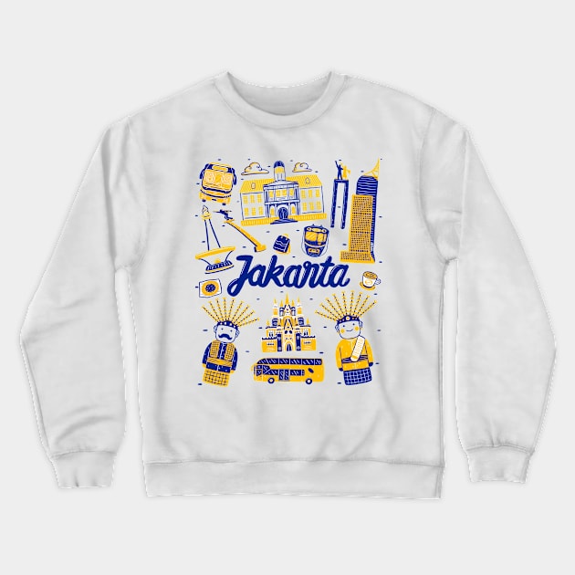 Jakarta Cityscape Landmark Crewneck Sweatshirt by MEDZ